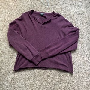 Maroon button up sweatshirt
